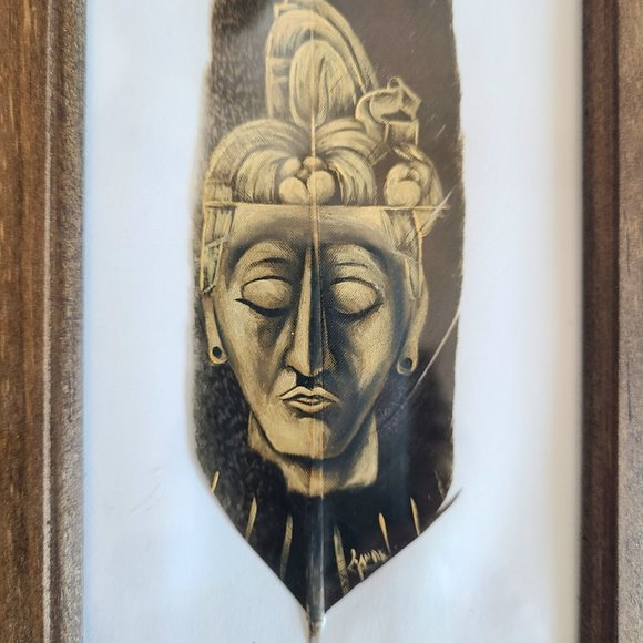 Mexican art painted on feathers. - Picture 2 of 5